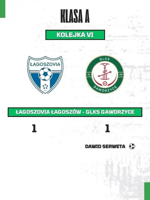 Remis 1:1 w Łagoszowie. GLKS Gaworzyce dzieli się punktami z Łagoszovią