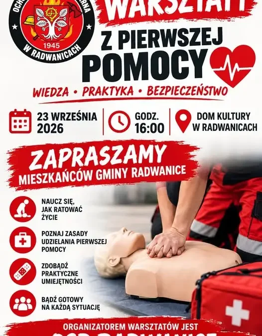 Warsztaty pierwszej pomocy w Radwanicach – już 23 września
