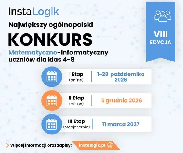 InstaLogik 2026/2027 – rusza konkurs matematyczno-informatyczny dla klas 4-8