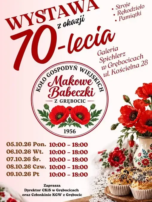70-lecie KGW „Makowe Babeczki” z Grębocic – wyjątkowa wystawa w Galerii Spichlerz