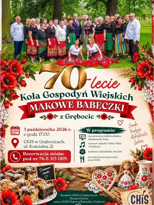 70-lecie KGW „Makowe Babeczki” z Grębocic – jubileuszowe święto już 3 października