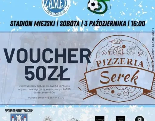 Konkurs #8: Typuj wynik meczu Zamet vs Sparta i wygraj voucher do Pizzerii Serek