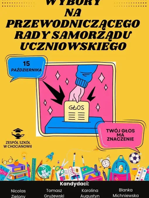Wybory do Samorządu Uczniowskiego w ZS Chocianów – 15 października