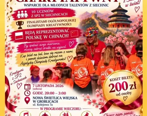 Bal charytatywny w Groblicach – wsparcie młodych talentów z Siechnic