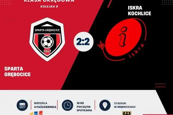 Sparta Grębocice remisuje z Iskrą Kochlice 2:2 po dramatycznej końcówce