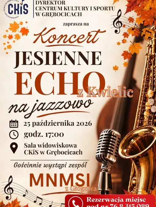 Jesienny koncert z jazzem w Grębocicach – wystąpi zespół MNMNSI