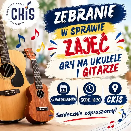 Zebranie dla rodziców o zajęciach z ukulele i gitary w CKiS