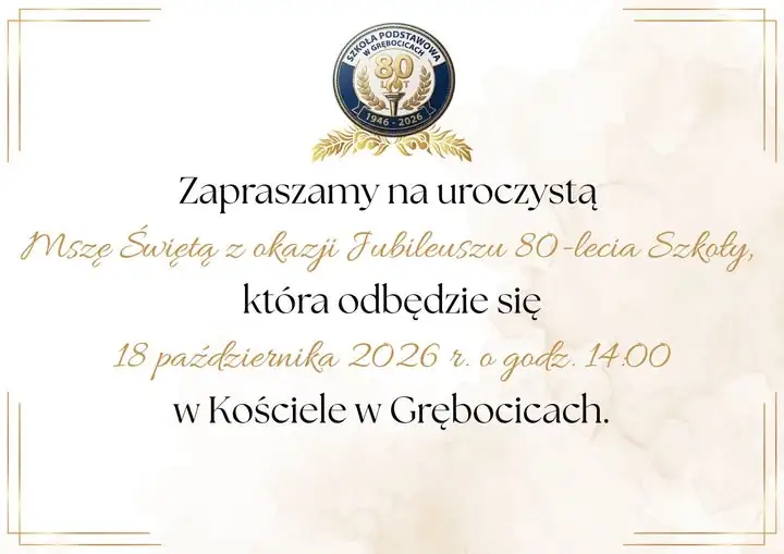 Jubileusz 80-lecia Szkoły Podstawowej w Grębocicach – Msza Święta