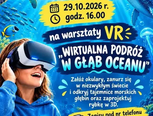Warsztaty VR w Grębocicach: dzieci odkryją ocean i zaprojektują własną rybkę 3D