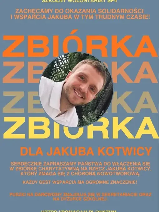 Szkoła Podstawowa nr 4 w Polkowicach organizuje pomoc dla Jakuba Kotwicy