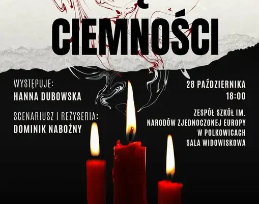 Monodram „W pętli ciemności” w polkowickim Zespole Szkół – wstęp wolny