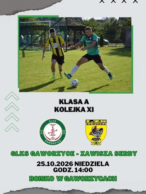 LKS Gaworzyce zmierzy się z Zawiszą Serby w niedzielnym meczu