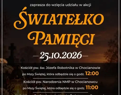Chocianów: dziesiąta edycja „Światełka Pamięci” już 25 października