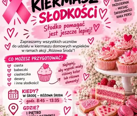 Różowa Środa w Zespole Szkół w Polkowicach – 28 października akcja „Różowy ma moc!”