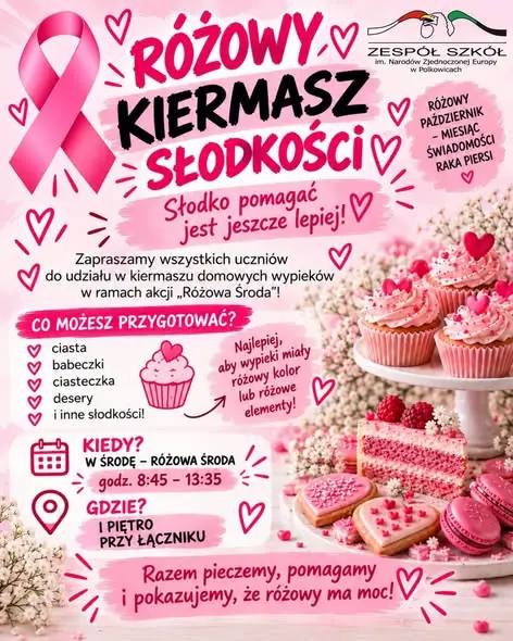 Różowa Środa w Zespole Szkół w Polkowicach – 28 października akcja „Różowy ma moc!”