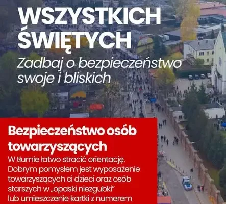 Bezpieczeństwo na cmentarzach w czasie Wszystkich Świętych – policja z Polkowic apeluje
