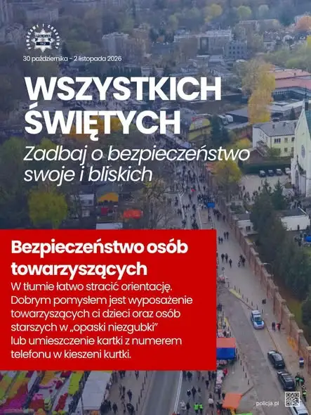 Bezpieczeństwo na cmentarzach w czasie Wszystkich Świętych – policja z Polkowic apeluje