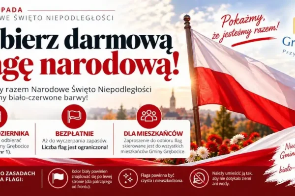 Gmina Grębocice rozdaje bezpłatne flagi narodowe przed 11 listopada