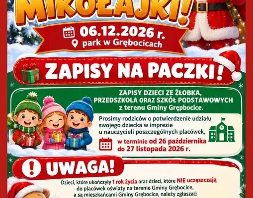 Gminne Mikołajki w Grębocicach – ruszają zapisy na paczki dla dzieci