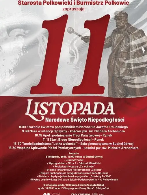 Polkowice szykują się do Narodowego Święta Niepodległości. Bieg, koncerty i zbiórka dla Kuby