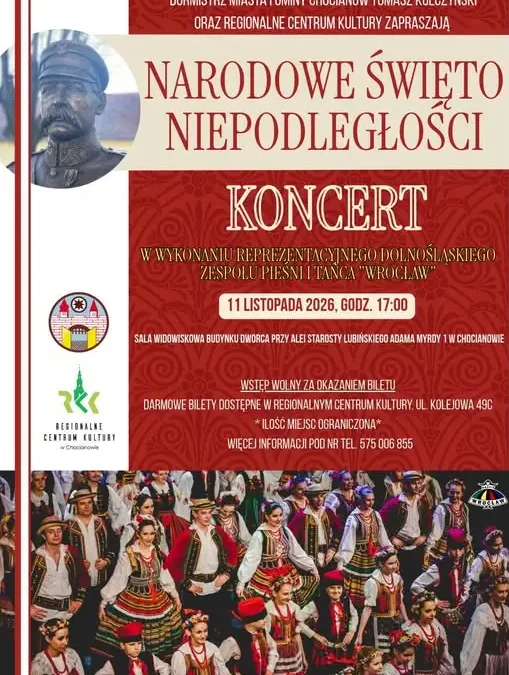 Chocianów: Koncert z okazji Narodowego Święta Niepodległości